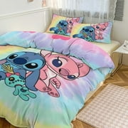 Stitch Bedding Set Anime Three-piece for Boys Girls Teens Queen